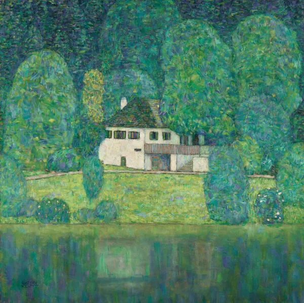 Litzlbergkeller (1916) by Gustav Klimt — original painting reproduced as a hand-painted oil on canvas