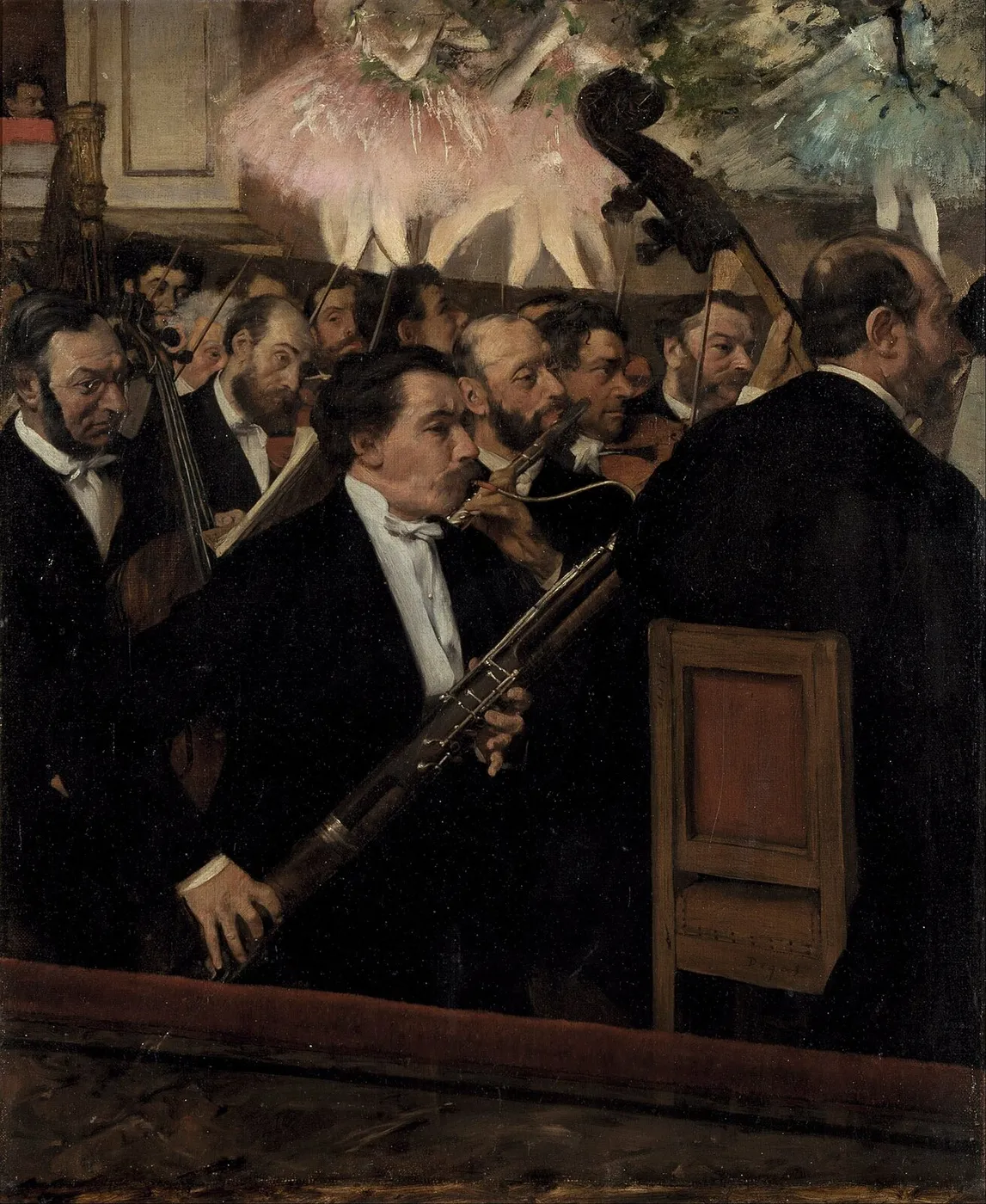 L'Orchestre de l'Opéra (1868) by Edgar Degas — original painting reproduced as a hand-painted oil on canvas
