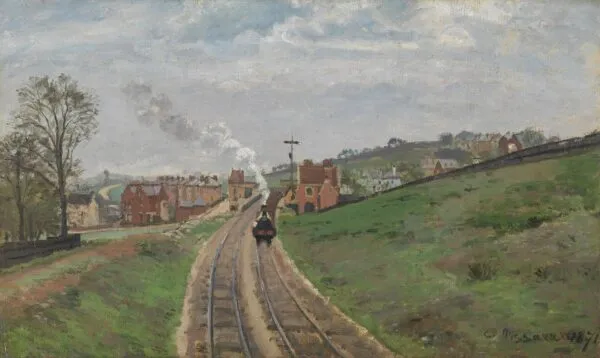 Lordship Lane Station, Dulwich (1871) by Camille Pissarro — original painting reproduced as a hand-painted oil on canvas
