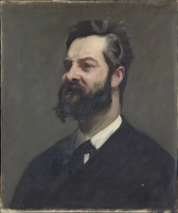 Louis de Fourcaud (1884) by John Singer Sargent — original painting reproduced as a hand-painted oil on canvas