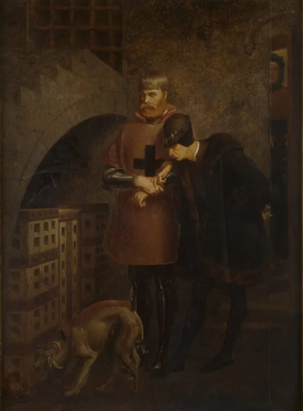 Louis XI visitant le cardinal La Balue (1883) by Jean-Léon Gérôme — original painting reproduced as a hand-painted oil on canvas
