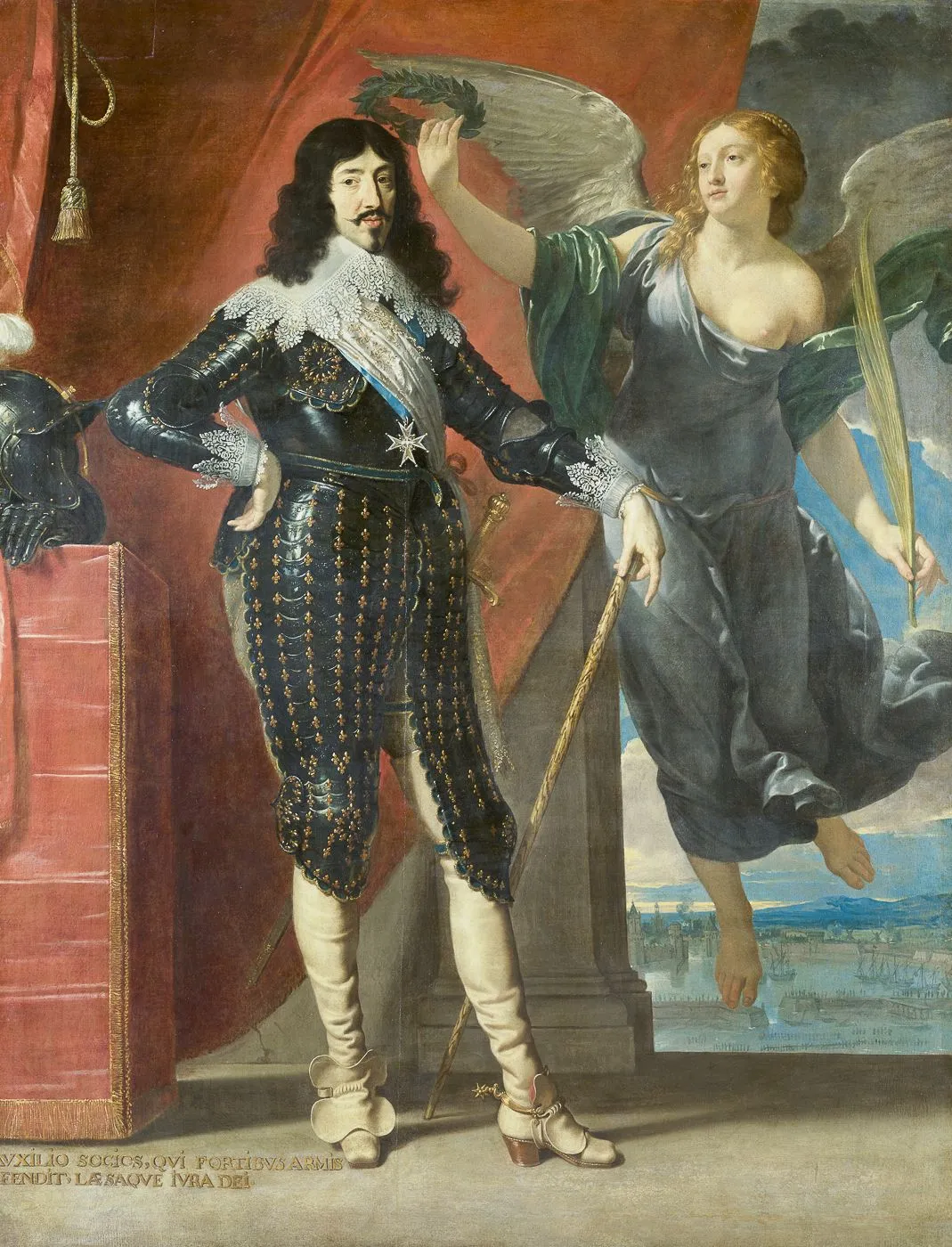 Louis XIII Crowned by Victory (1635) by Philippe de Champaigne — original painting reproduced as a hand-painted oil on canvas