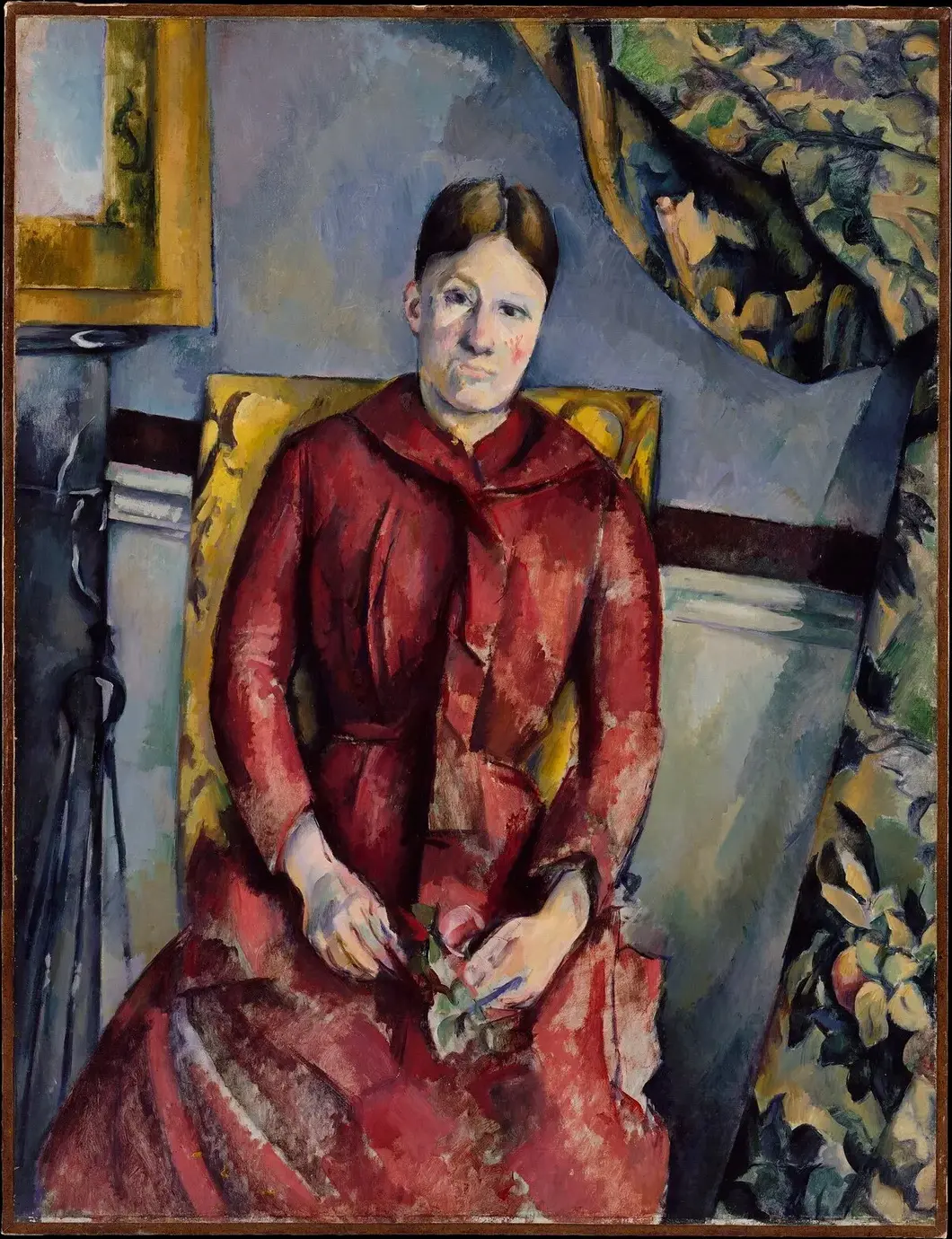 Madame Cézanne in a Red Dress (1889) by Paul Cézanne — original painting reproduced as a hand-painted oil on canvas
