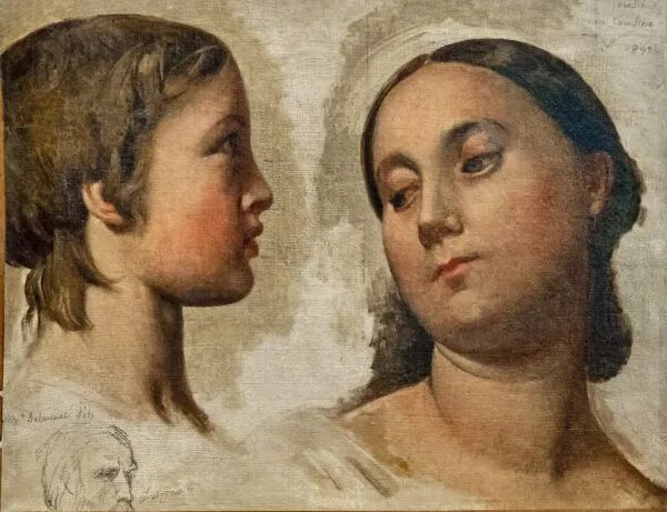 Madame de Lauréal and her son (1821) by Jean-Auguste-Dominique Ingres — original painting reproduced as a hand-painted oil on canvas