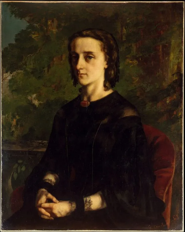 Madame Frederic Breyer (1858) by Gustave Courbet — original painting reproduced as a hand-painted oil on canvas