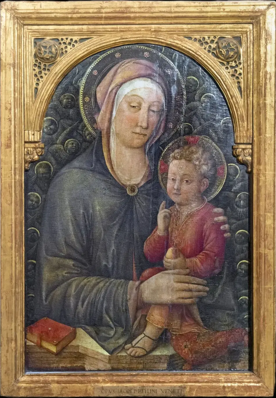 Madonna and Child Blessing (1450) by Jacopo Bellini — original painting reproduced as a hand-painted oil on canvas