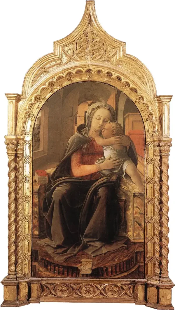 Madonna and Child Enthroned (1437) by Filippo Lippi — original painting reproduced as a hand-painted oil on canvas
