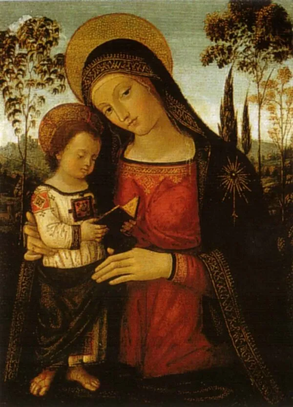 Madonna and Child (1494) by Pinturicchio — original painting reproduced as a hand-painted oil on canvas