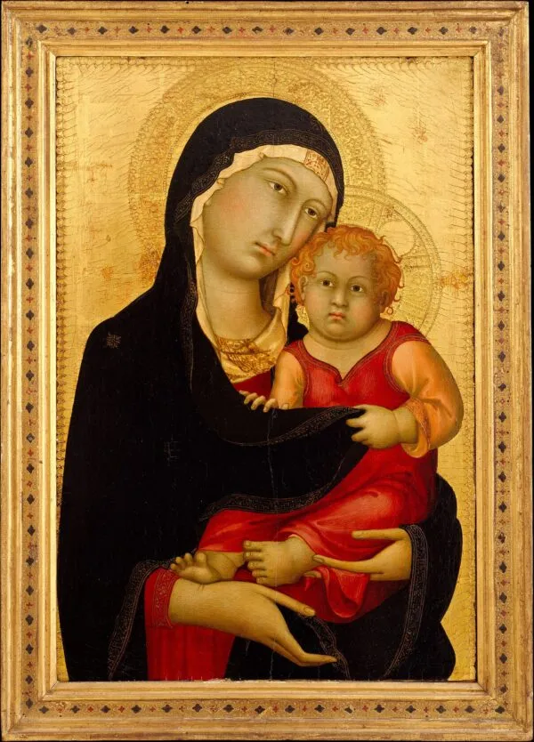 Madonna and Child (1326) by Simone Martini — original painting reproduced as a hand-painted oil on canvas
