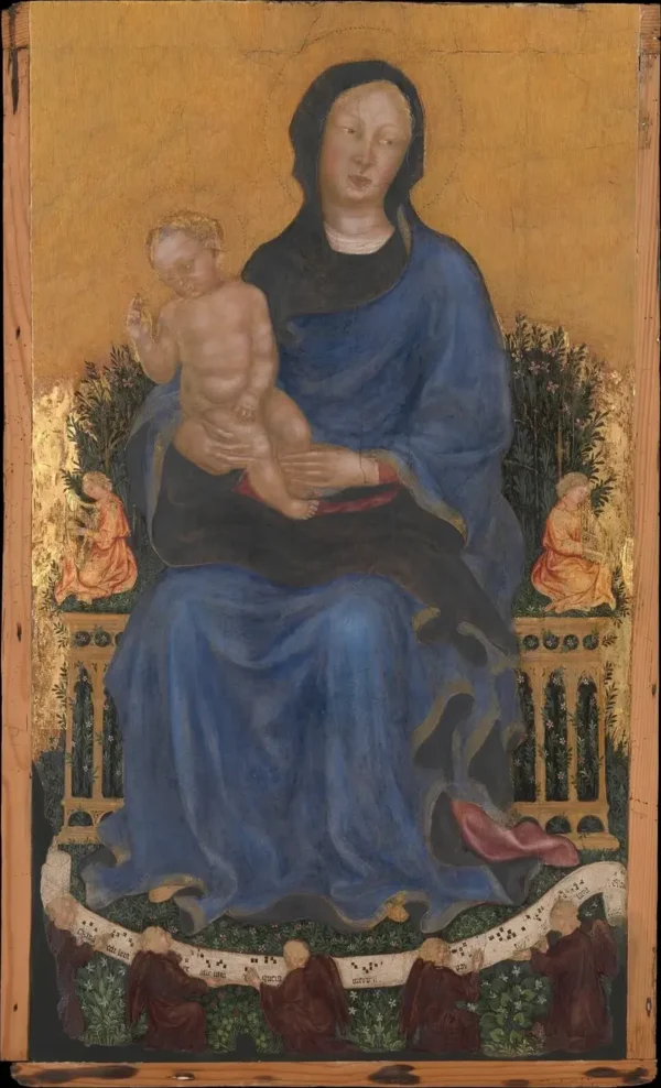 Madonna and Child with Angels (1410) by Gentile da Fabriano — original painting reproduced as a hand-painted oil on canvas
