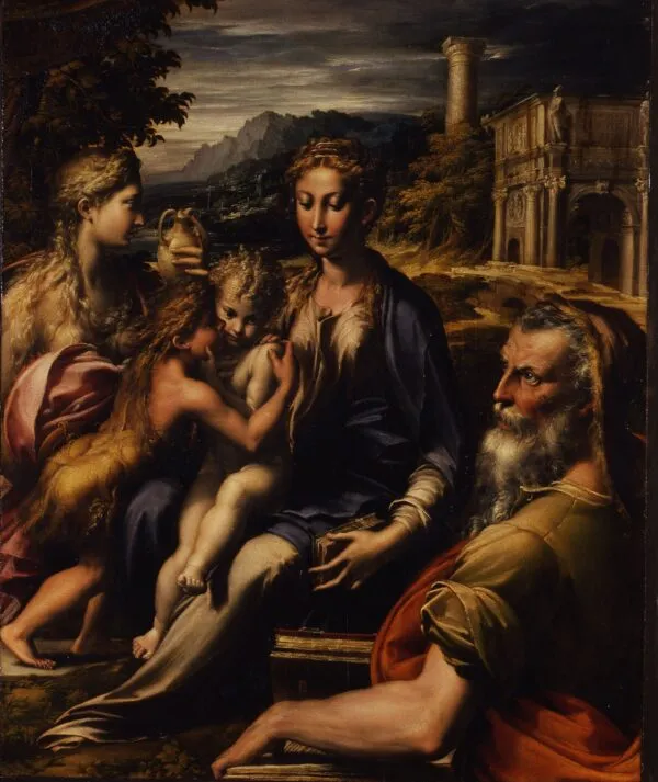 Madonna and Child with Saints (1530) by Parmigianino — original painting reproduced as a hand-painted oil on canvas
