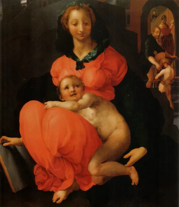 Madonna of the Book (1540) by Pontormo — original painting reproduced as a hand-painted oil on canvas