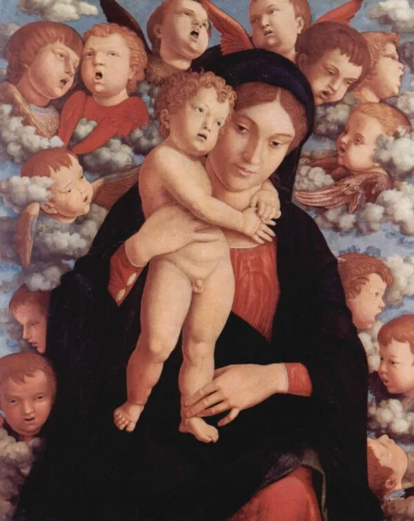 Madonna of the Cherubim (1485) by Andrea Mantegna — original painting reproduced as a hand-painted oil on canvas