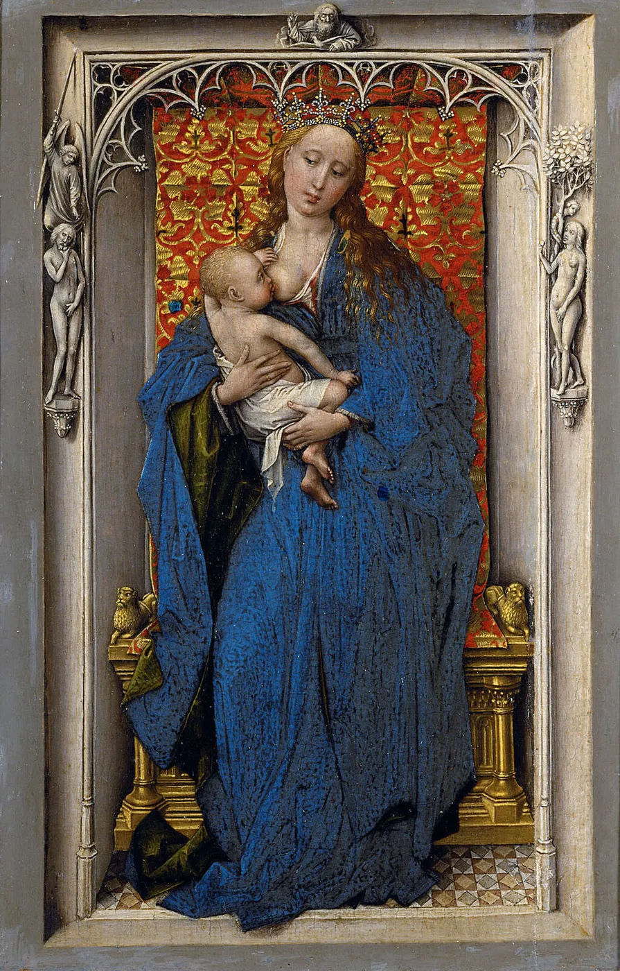 Madonna Standing (1430) by Rogier van der Weyden — original painting reproduced as a hand-painted oil on canvas