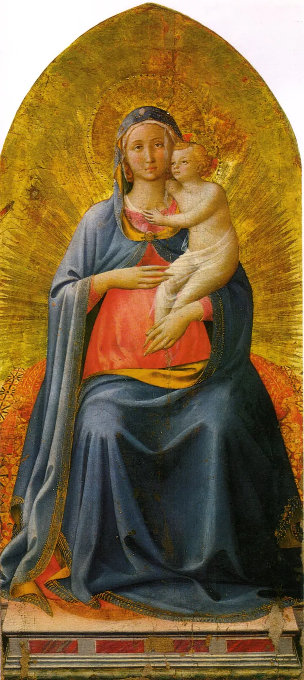 Madonna with child (1500) by Fra Angelico — original painting reproduced as a hand-painted oil on canvas