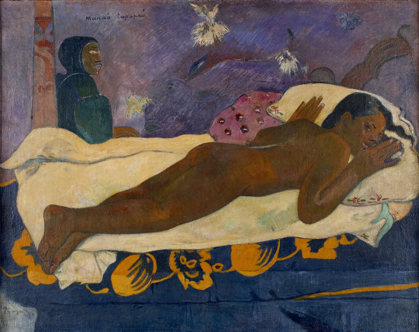 Manaò tupapaú (1892) by Paul Gauguin — original painting reproduced as a hand-painted oil on canvas