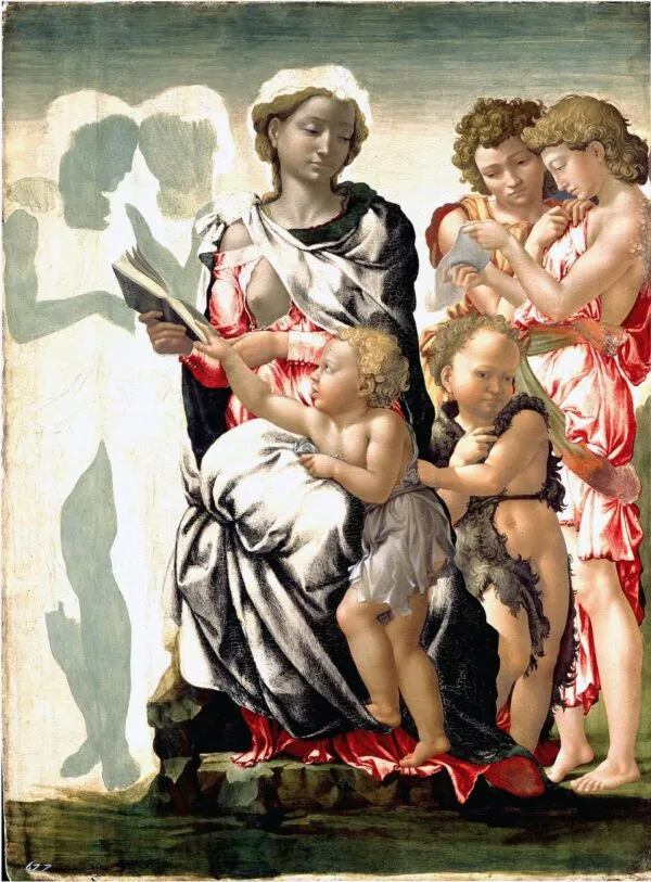 Manchester Madonna (1494) by Michelangelo — original painting reproduced as a hand-painted oil on canvas