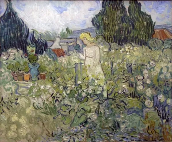 Marguerite Gachet in the Garden (1890) by Vincent van Gogh — original painting reproduced as a hand-painted oil on canvas