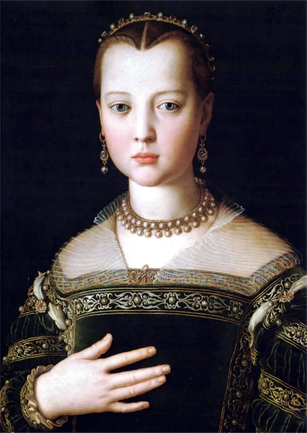 Maria (di Cosimo I) de' Medici (1551) by Bronzino — original painting reproduced as a hand-painted oil on canvas