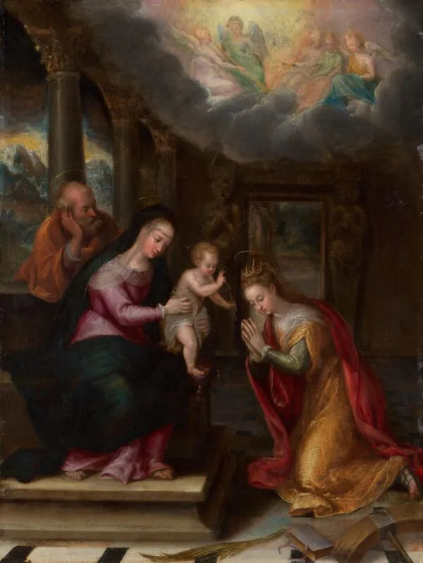 Mariage mystique de sainte Catherine (1574) by Lavinia Fontana — original painting reproduced as a hand-painted oil on canvas
