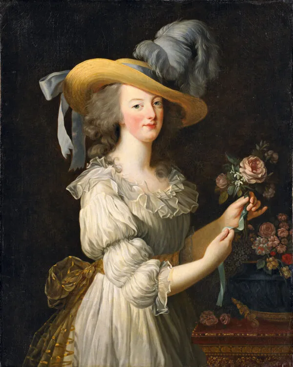 Marie Antoinette in a Muslin dress (1783) by Élisabeth Louise Vigée Le Brun — original painting reproduced as a hand-painted oil on canvas