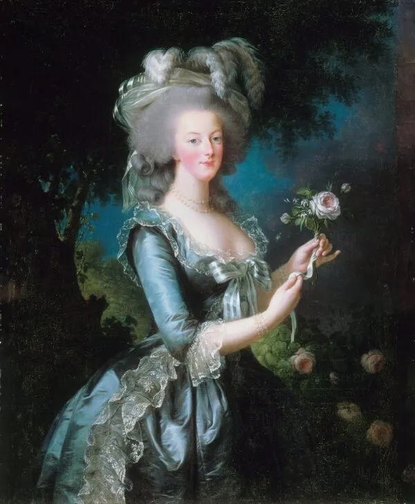 Marie Antoinette with a Rose (1783) by Élisabeth Louise Vigée Le Brun — original painting reproduced as a hand-painted oil on canvas