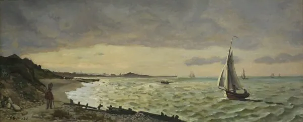 Marine à Sainte-Adresse (1865) by Frédéric Bazille — original painting reproduced as a hand-painted oil on canvas