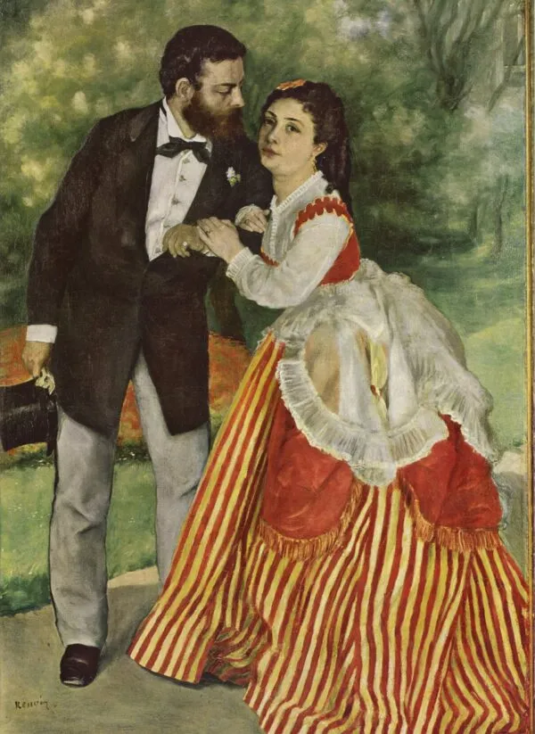 Marriage of Sisley (1868) by Pierre-Auguste Renoir — original painting reproduced as a hand-painted oil on canvas