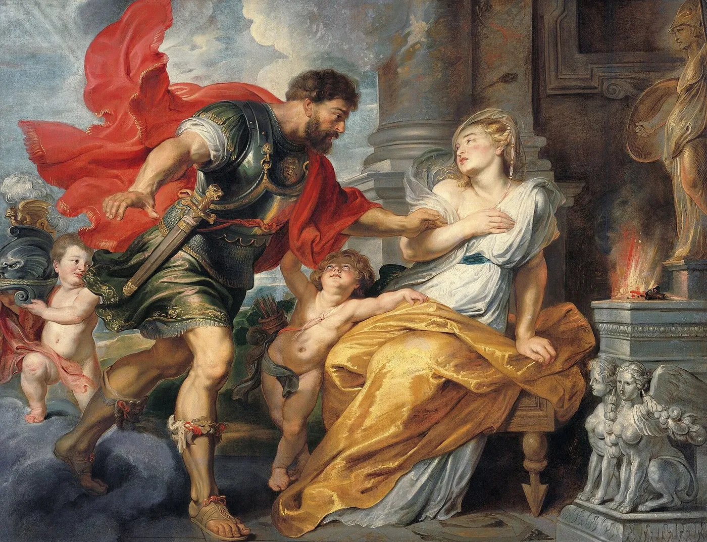 Mars and Rhea Silvia (1617) by Peter Paul Rubens — original painting reproduced as a hand-painted oil on canvas