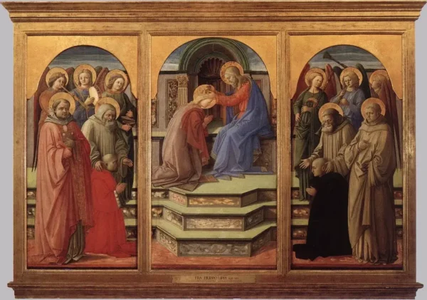 Marsuppini Coronation (1444) by Filippo Lippi — original painting reproduced as a hand-painted oil on canvas