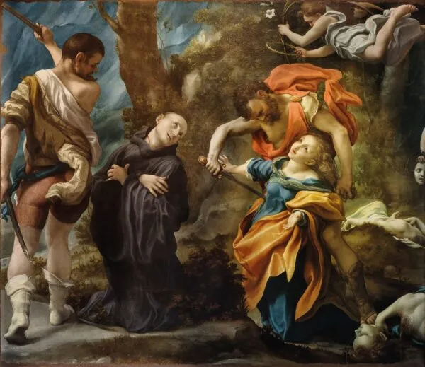 Martyrdom of Four Saints (1524) by Antonio da Correggio — original painting reproduced as a hand-painted oil on canvas