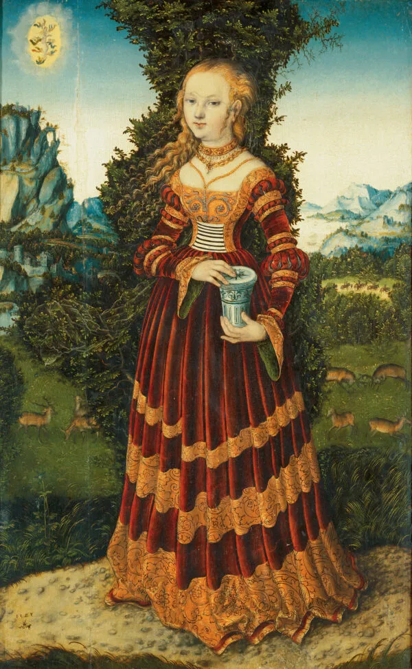 Mary Magdalene (1525) by Lucas Cranach the Elder — original painting reproduced as a hand-painted oil on canvas