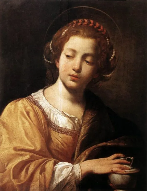 Mary Magdalene (1614) by Simon Vouet — original painting reproduced as a hand-painted oil on canvas