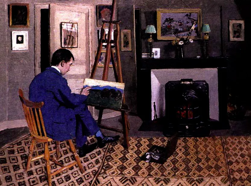 Max Rodriguez-Henriques dans l'atelier de Félix Vallotton, son beau-père (1900) by Félix Vallotton — original painting reproduced as a hand-painted oil on canvas