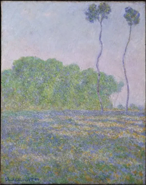 Meadow at Giverny (1894) by Claude Monet — original painting reproduced as a hand-painted oil on canvas