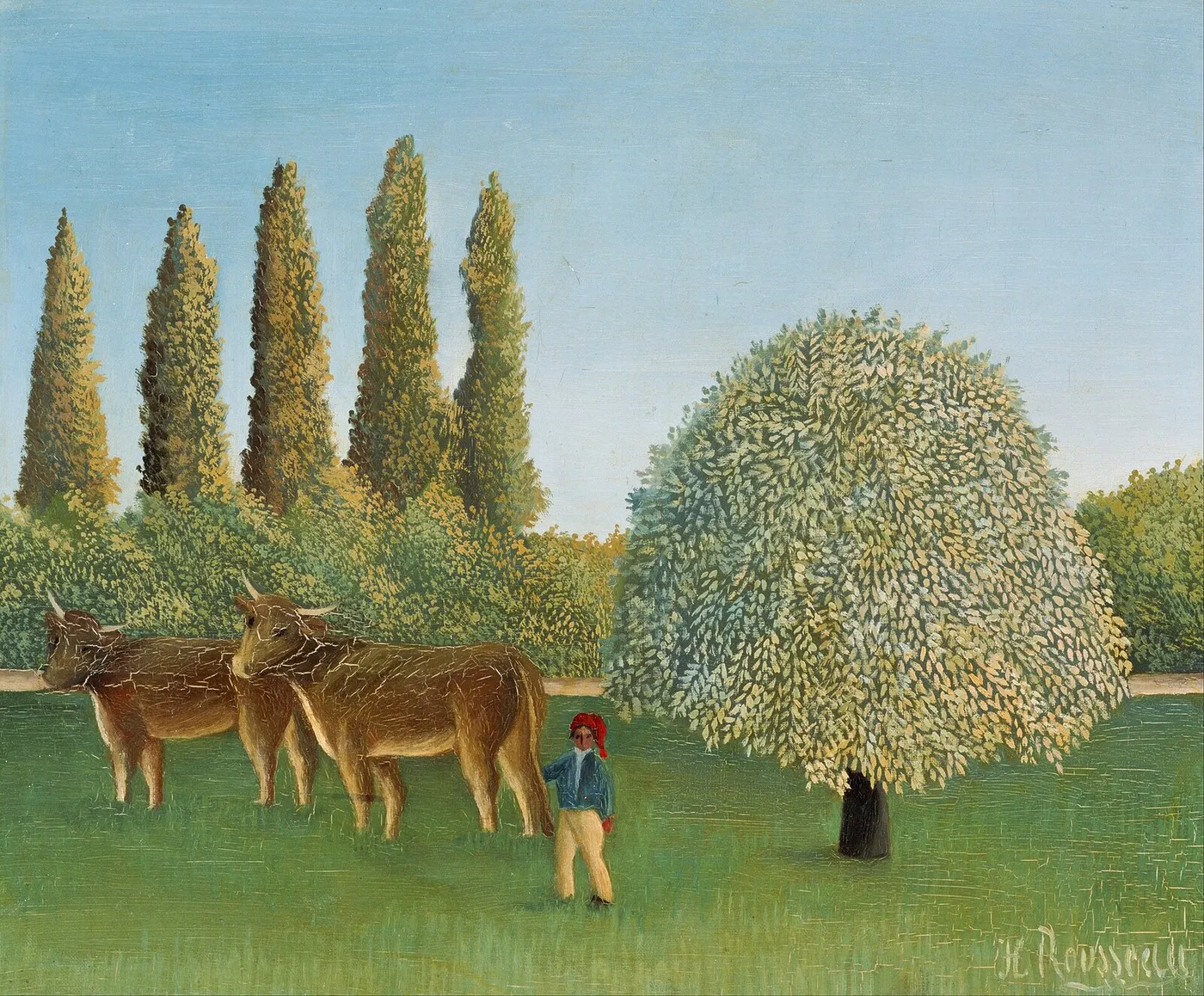 Meadowland (The Pasture) (1910) by Henri Rousseau — original painting reproduced as a hand-painted oil on canvas