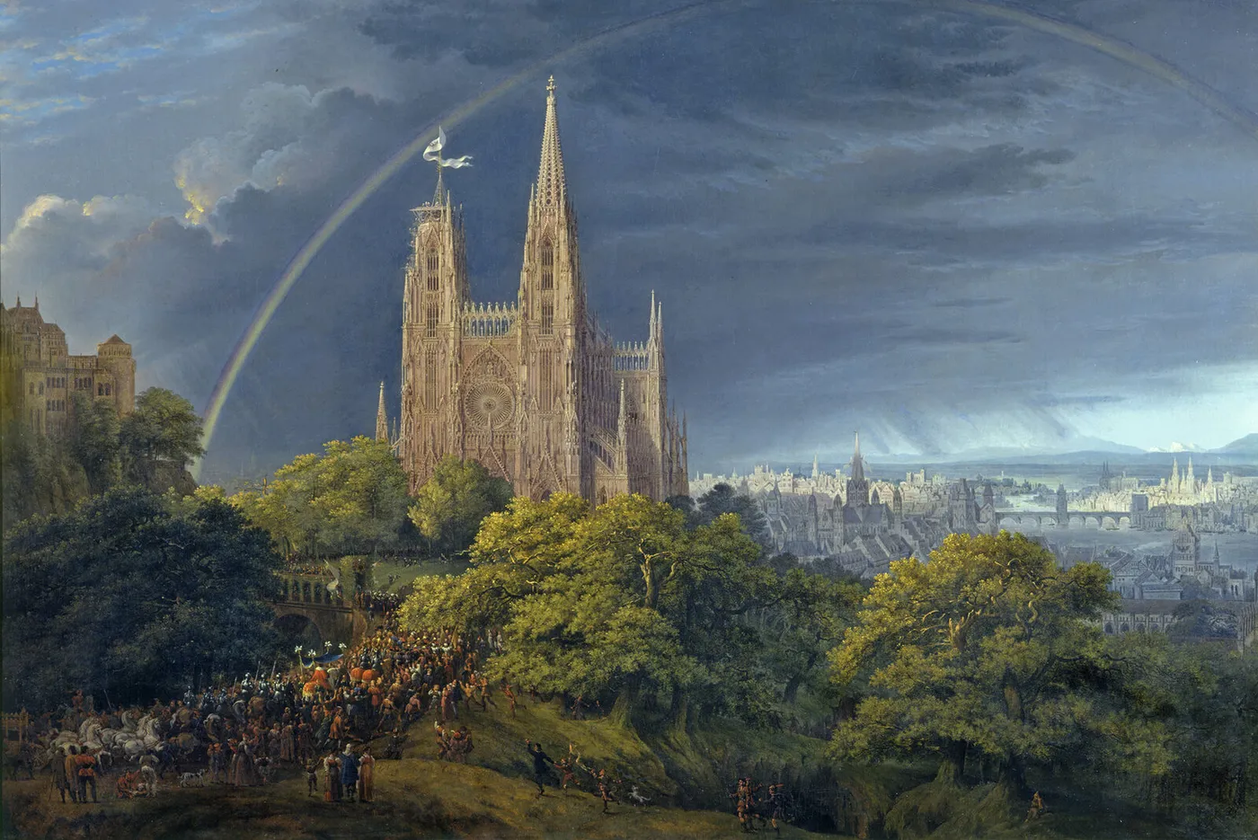 Medieval City on a River — Karl Friedrich Schinkel