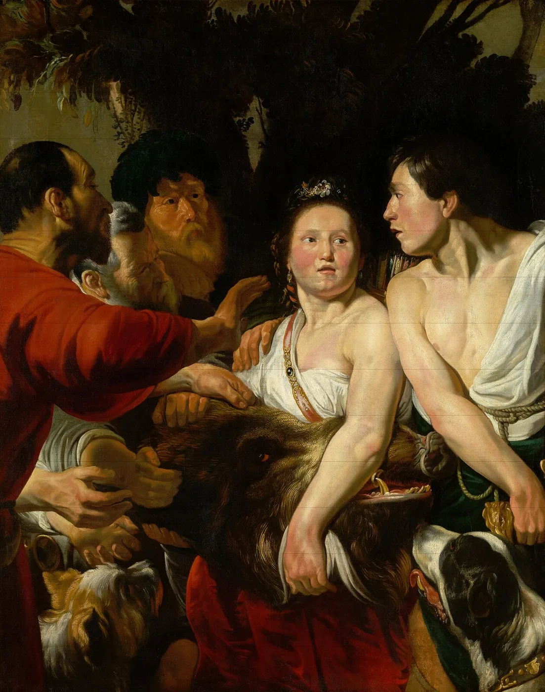 Meleager and Atalanta (1617) by Jacob Jordaens — original painting reproduced as a hand-painted oil on canvas