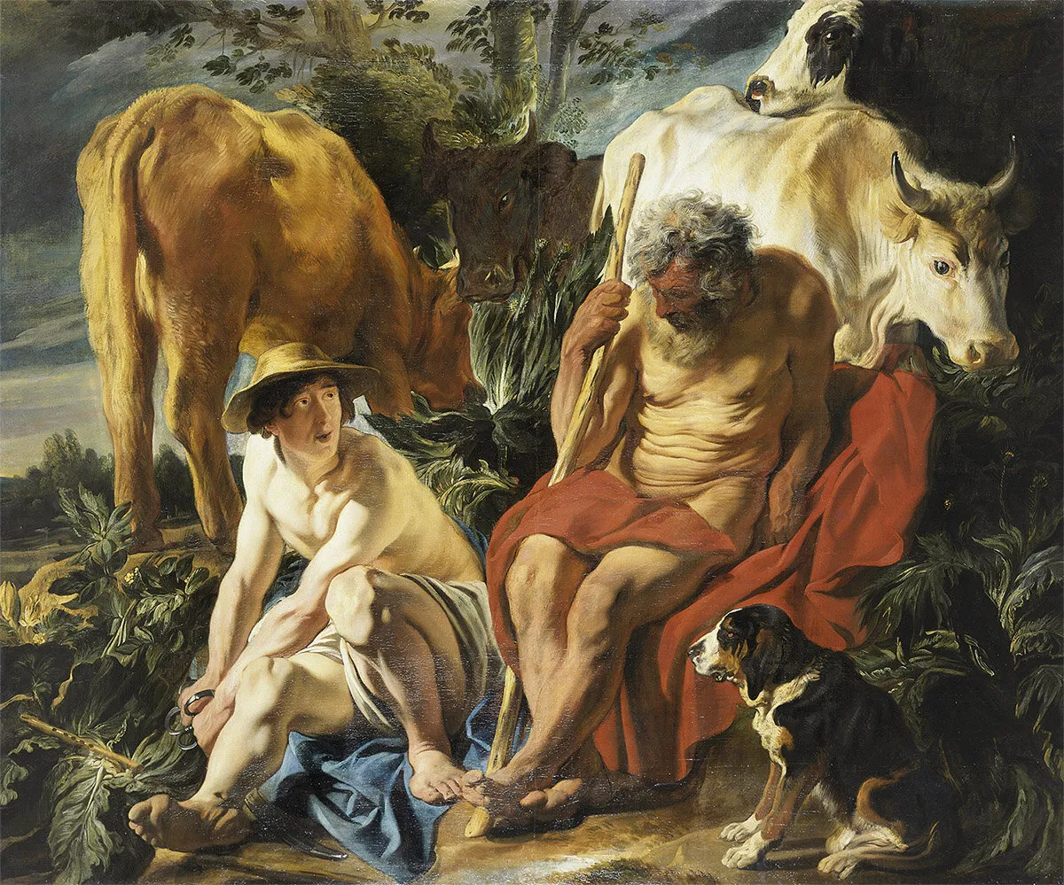 Mercury and Argus (1620) by Jacob Jordaens — original painting reproduced as a hand-painted oil on canvas