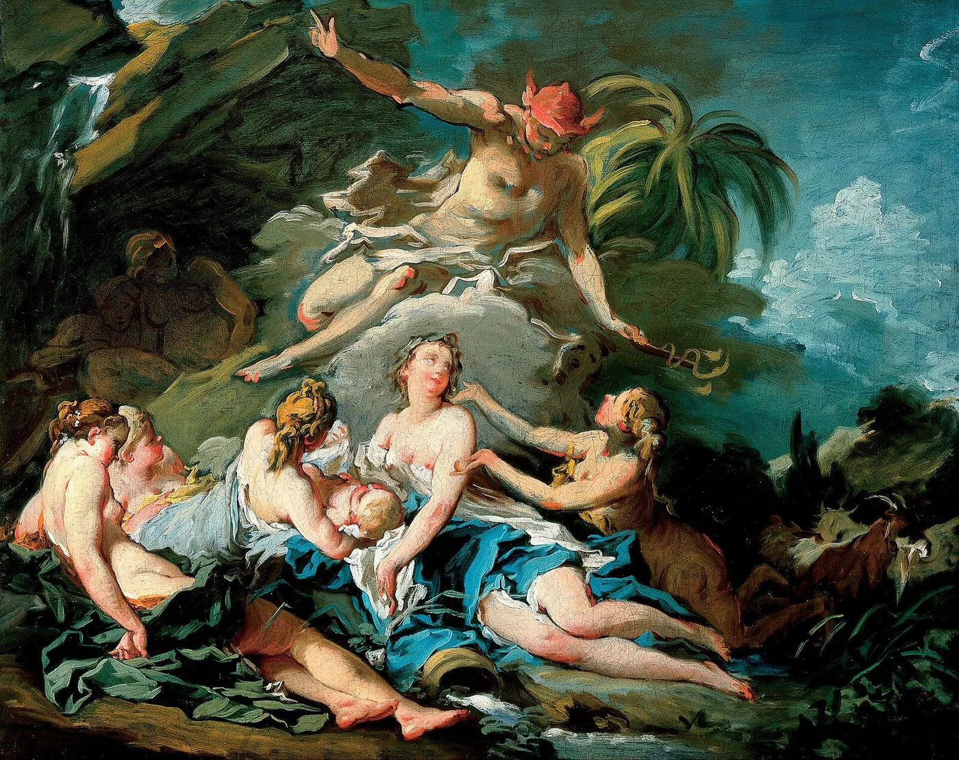 Mercury Entrusting the Infant Bacchus to the Nymphs of Nysa — François Boucher
