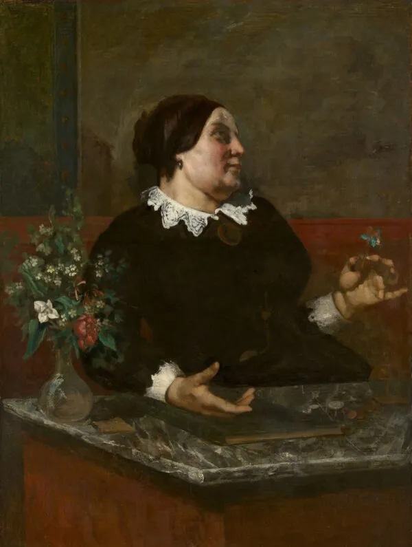 Mère Grégoire (1855) by Gustave Courbet — original painting reproduced as a hand-painted oil on canvas