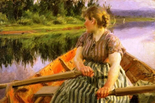 Midnight (1891) by Anders Zorn — original painting reproduced as a hand-painted oil on canvas