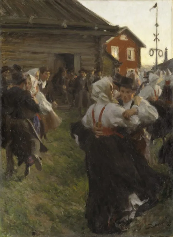 Midsummer Dance (1897) by Anders Zorn — original painting reproduced as a hand-painted oil on canvas