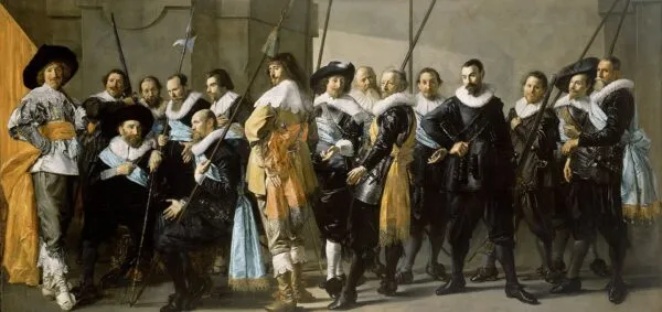 Militia Company of District XI under the Command of Captain Reynier Reael (1633) by Frans Hals — original painting reproduced as a hand-painted oil on canvas