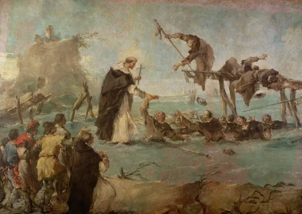 Miracle of a dominican Saint (Gonzalo di Amarante?) (1763) by Francesco Guardi — original painting reproduced as a hand-painted oil on canvas