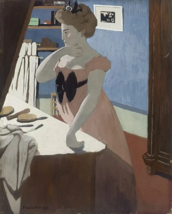 Misia à sa coiffeuse (1898) by Félix Vallotton — original painting reproduced as a hand-painted oil on canvas