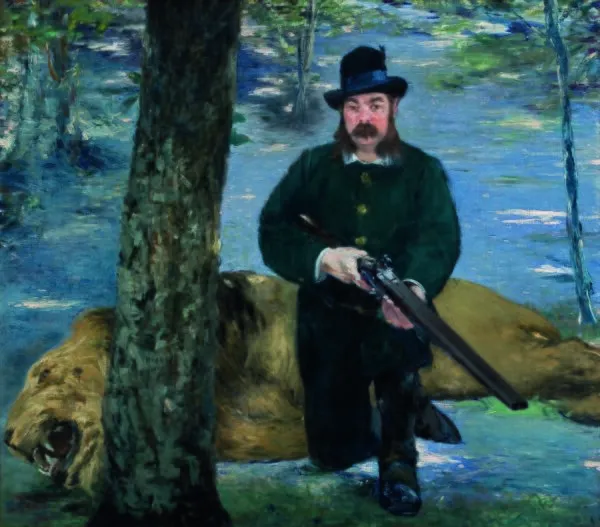 Mister Pertuiset, The Lion Hunter (1881) by Édouard Manet — original painting reproduced as a hand-painted oil on canvas