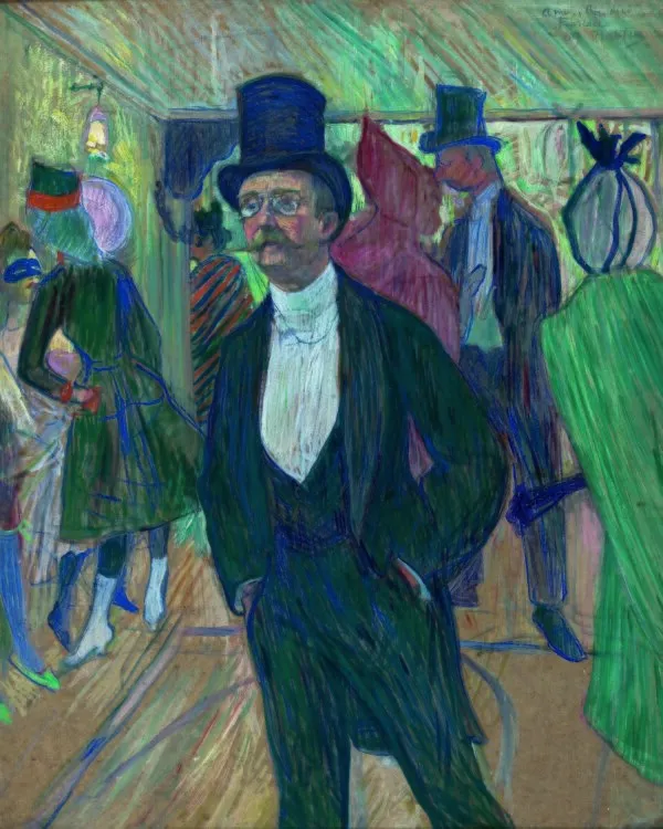 Monsieur Fourcade (1889) by Henri de Toulouse-Lautrec — original painting reproduced as a hand-painted oil on canvas