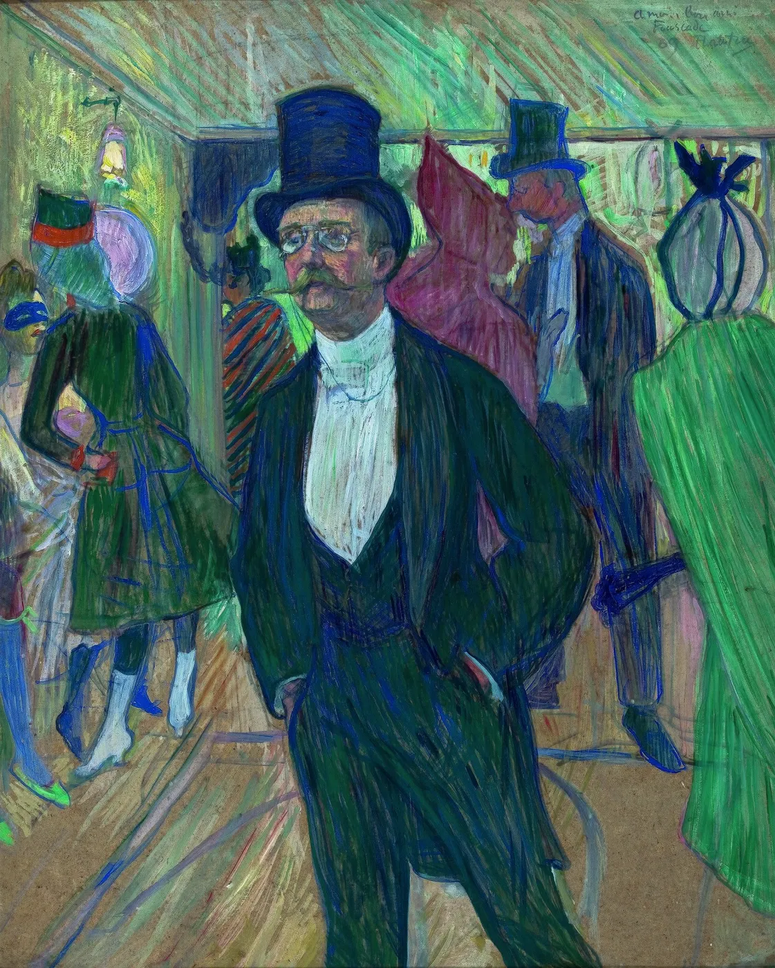 Monsieur Fourcade (1889) by Henri de Toulouse-Lautrec — original painting reproduced as a hand-painted oil on canvas