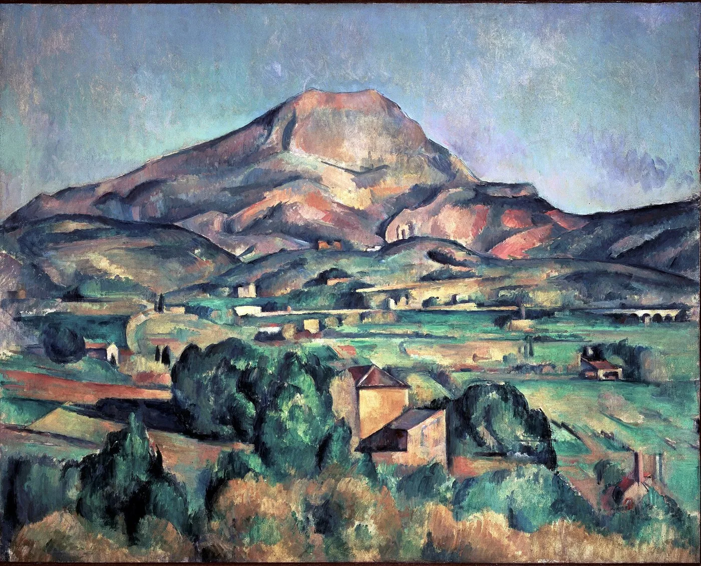 Mont Sainte-Victoire seen from Bellevue (1892) by Paul Cézanne — original painting reproduced as a hand-painted oil on canvas